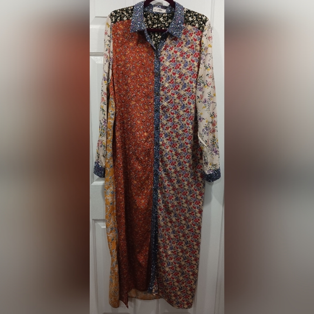 Natural Life Esme Patchwork Button Down Shirt Dre… - image 4